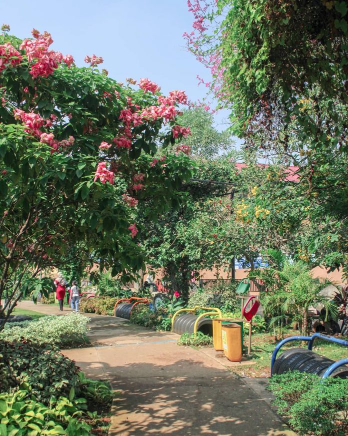 Serunya Joging di Taman Gajah Tunggal Banyak Dekorasi 